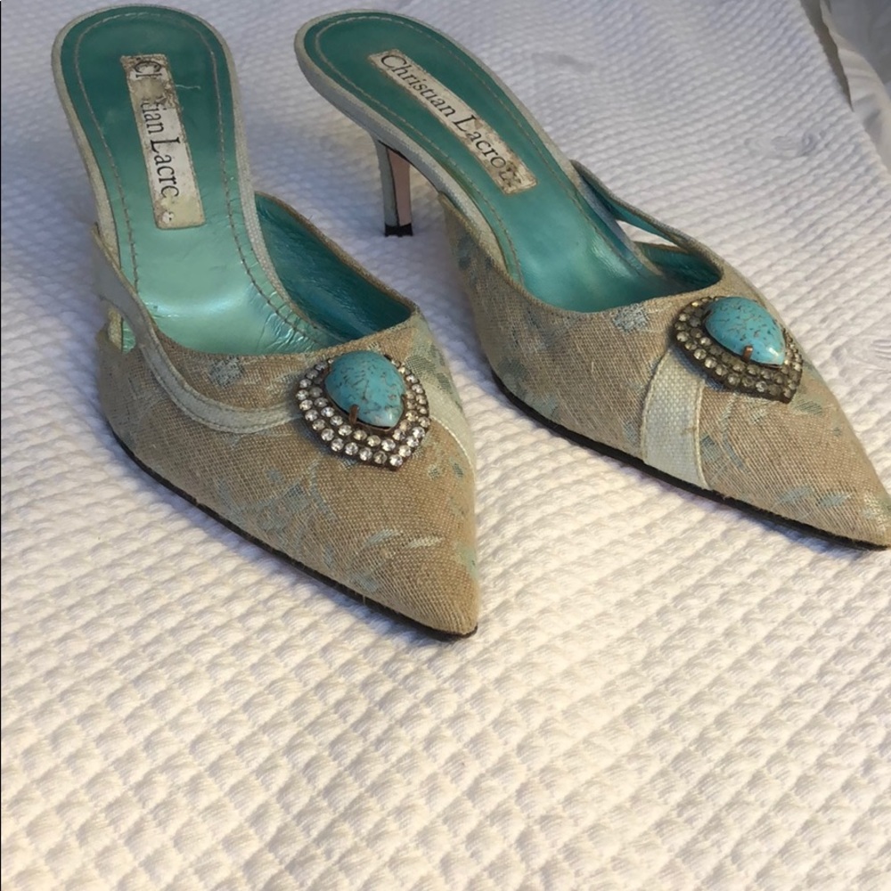 Christian Lacroix damask kitten heel 39.5